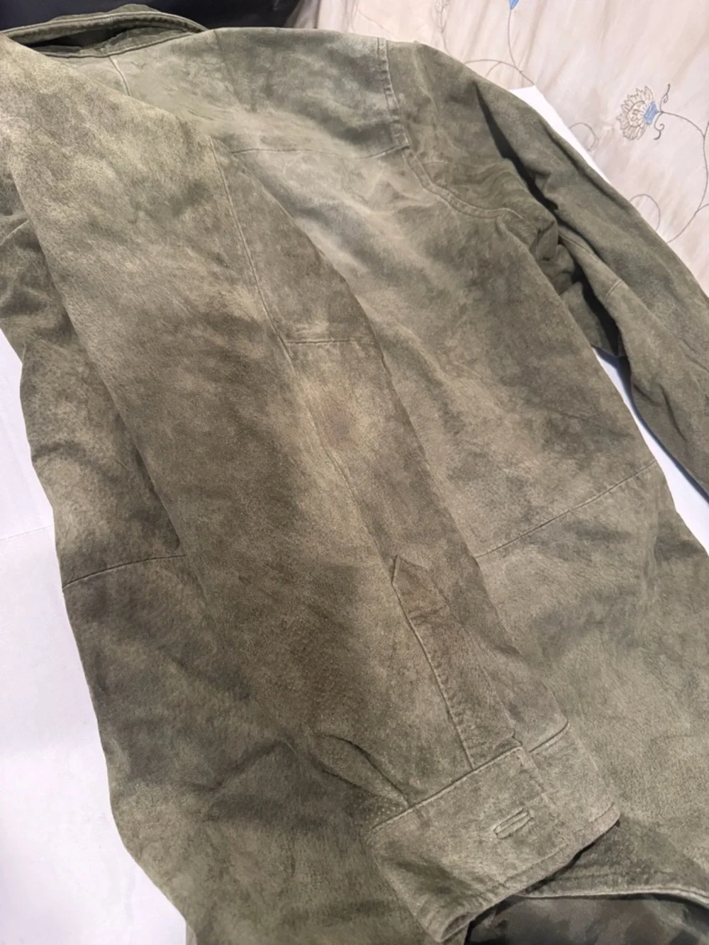 bagatelle Olive Green Suede Button-Front Jacket